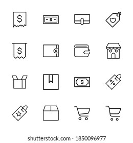 Vector line icons collection of market. Vector outline pictograms isolated on a white background. Line icons collection for web apps and mobile concept. Premium quality symbols