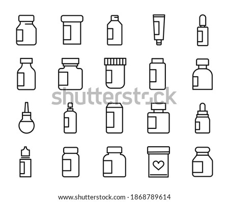 Vector line icons collection of medicine. Vector outline pictograms isolated on a white background. Line icons collection for web apps and mobile concept. Premium quality symbols