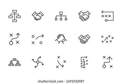 Vector line icons collection of project. Vector outline pictograms isolated on a white background. Line icons collection for web apps and mobile concept. Premium quality symbols