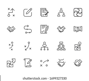 Vector line icons collection of project. Vector outline pictograms isolated on a white background. Line icons collection for web apps and mobile concept. Premium quality symbols