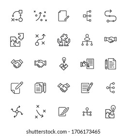 Vector line icons collection of project. Vector outline pictograms isolated on a white background. Line icons collection for web apps and mobile concept. Premium quality symbols