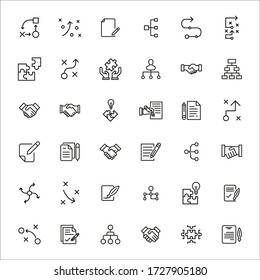 Vector Line Icons Auflistung des Projekts. Piktogramme im Vector-Bereich auf weißem Hintergrund isoliert. Line Icons Collection für Web-Anwendungen und Mobile Concept. Symbole der Premium-Qualität