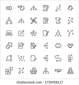 Vector line icons collection of project. Vector outline pictograms isolated on a white background. Line icons collection for web apps and mobile concept. Premium quality symbols