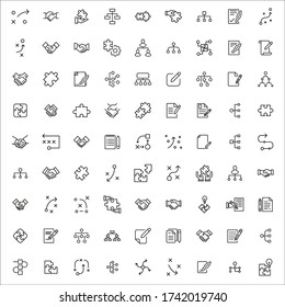 Vector line icons collection of project. Vector outline pictograms isolated on a white background. Line icons collection for web apps and mobile concept. Premium quality symbols