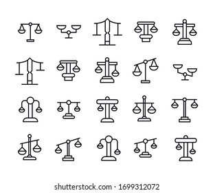 Vector line icons collection of scale. Vector outline pictograms isolated on a white background. Line icons collection for web apps and mobile concept. Premium quality symbols