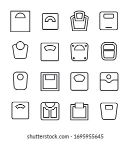 Vector line icons collection of scales. Vector outline pictograms isolated on a white background. Line icons collection for web apps and mobile concept. Premium quality symbols