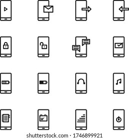 Vector Line Icons Collection von Smartphone auf weißem Hintergrund. Line Icons Collection für Web-Anwendungen und Mobile Concept. Pixel perfekt.
