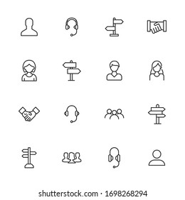 Vector line icons collection of support. Vector outline pictograms isolated on a white background. Line icons collection for web apps and mobile concept. Premium quality symbols