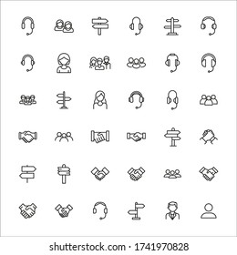 Colección de compatibilidad de iconos de línea de vectores. Pictogramas de contorno vectorial aislados en un fondo blanco. Colección de iconos de línea para aplicaciones web y concepto móvil. Símbolos de calidad superior