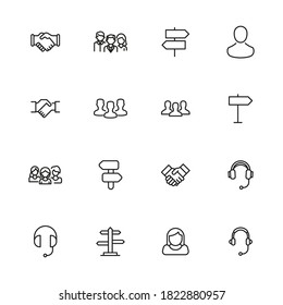 Vector line icons collection of support. Vector outline pictograms isolated on a white background. Line icons collection for web apps and mobile concept. Premium quality symbols