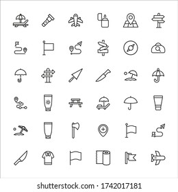 Vector line icons collection of travel. Vector outline pictograms isolated on a white background. Line icons collection for web apps and mobile concept. Premium quality symbols