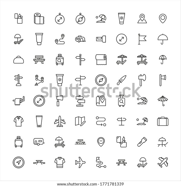Vector line icons\
collection of travel. Vector outline pictograms isolated on a white\
background. Line icons collection for web apps and mobile concept.\
Premium quality symbols