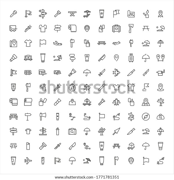 Vector line icons
collection of travel. Vector outline pictograms isolated on a white
background. Line icons collection for web apps and mobile concept.
Premium quality symbols