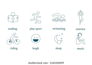 vector line icons for health and wellness 