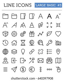 Vector line icons for professional developers - "Large" Basic Pack 3