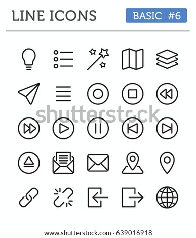 Vector line icons for professional developers - Basic Pack 6