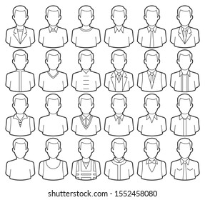 Vector line icons set of clothes men. Modern flat style design. Isolated on white background