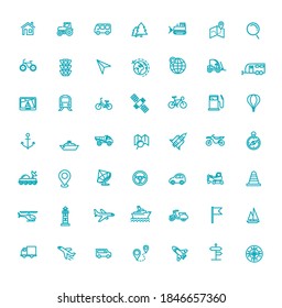 vector line icons set - navigation, and transportation