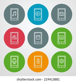 Vector line icons set. For web site design and mobile apps