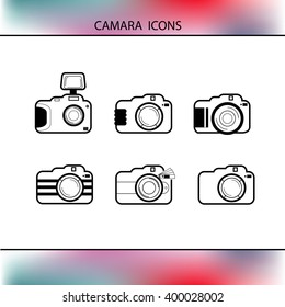 vector line icons set for web-camera icons 2