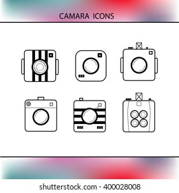 vector line icons set for web-camera icons 1