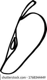 Vektorgrafik einer Apfelscheibe. Schwarz-Weiß-Food-Grafik.