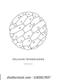 Vector Line Illustration Of Human Cell Tissue 