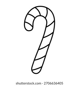 Vector line illustration icon Candy cane