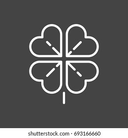Vector line illustration or icon. Clover 