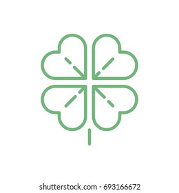 Vector line illustration or icon. Clover 