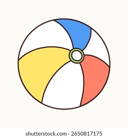 Vector Line  Illustration of Kids Water Play Sun Ball Toy for Summer