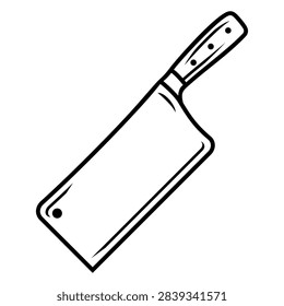 Vector line illustration of a kitchen knife. 066