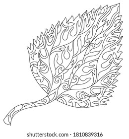 Ilustración vectorial de la hoja para colorear