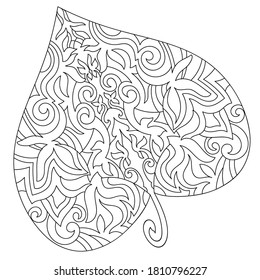 Ilustración vectorial de la hoja para colorear