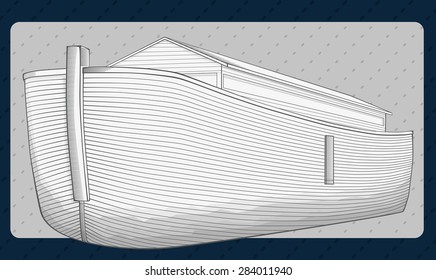 Ilustración de la línea vector del arca de Noé