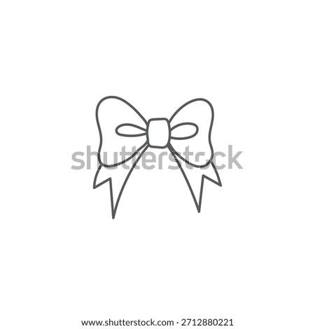 Vector Line Illustration of Ribbon Icon. Ribbon Necktie illustration. Butterfly tie icon, pictogram isolated on white background. Simple Party Tie icon in outline style 
