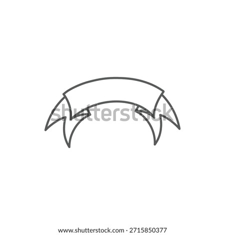 Vector Line Illustration of Ribbon Icon. Ribbon Necktie illustration. Butterfly tie icon, pictogram isolated on white background. Simple Party Tie icon in outline style 