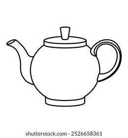 Vector line illustration of a teapot coloring page