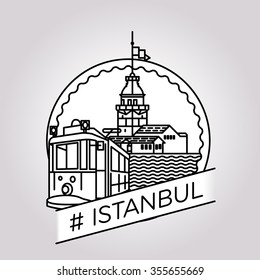 insignia de Estambul de línea vectorial