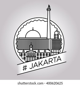 vector line jakarta badge
