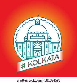 vector line kalkata badge sign icon