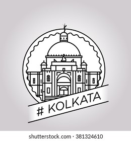 vector line kalkata badge sign icon