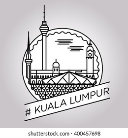 vector line kuala lumpur badge