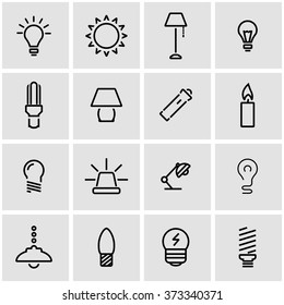 Vector Line Light Icon Set.