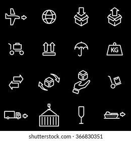 Vector line logistic icon set.