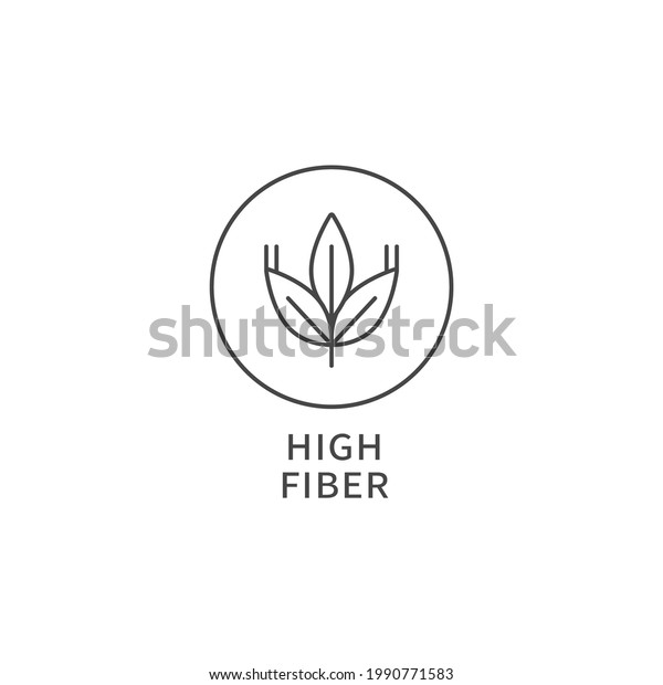 Vector line logo, badge or icon - high fiber\
food. Symbol of healthy\
eating.