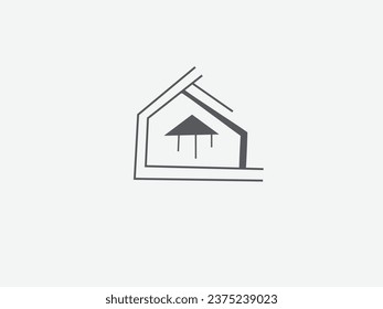 vector line logo house, Emblem, Design Concept. Abstract Real estate design logo. Modern icon isolated on white background.