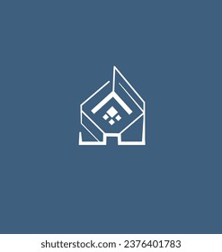 vector line logo house, Emblem, Design Concept. Building architecture real estate logo linear style. Flat icon home property.