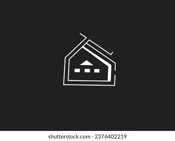 vector line logo house, Emblem, Design Concept. Building Real estate logo linear style. Flat icon.