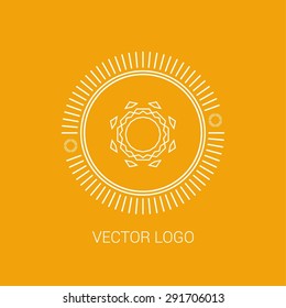 Vector line logos and icons. Line design elements for invitations and greeting cards. Vector emblems and badges. Abstract hipster logo templates.